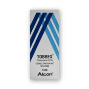 Tobrex 5 ml Box/Carton showing the Front face.