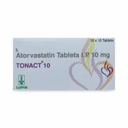 Tonact 10 Tablet Box/Carton showing the Front face.