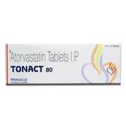 Tonact 80 Tablet Box/Carton showing the Front face.