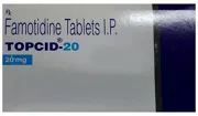 Topcid 20 Tablet Box/Carton showing the Front face.