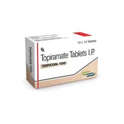 Topicon 100 Mg Tablet Box/Carton showing the Front face