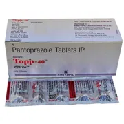 Topp 40 Tablet Box/Carton + Blister Pack showing the Front face.