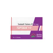 Toptada 10 Mg Tablet Box/Carton showing the Front face.