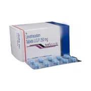 Torleva 250 Tablet Box/Carton + Blister Pack showing the Front face.