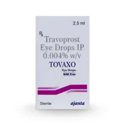 Tovaxo Eye Drop BAK Free Box/Carton showing the Front face.