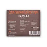 Trehalube 10 ml Eye Drops Bottle showing the Back face.