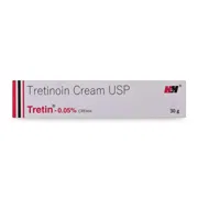 Tretin 0.05% Cream Box/Carton showing the Front face.