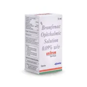 Unibrom eye drops 5ml Box/Carton showing the Front face.