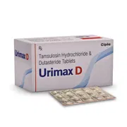 Urimax D Tablet MR Box/Carton + Blister Pack showing the Front face.