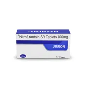 Uriron 100 Mg Tablet SR Box/Carton showing the Front face.