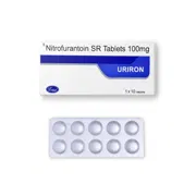 Uriron 100 Mg Tablet SR Box/Carton + Blister Pack showing the Front face.