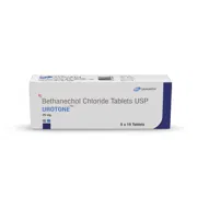 Urotone 25 Mg Tablet Box/Carton showing the Front face.