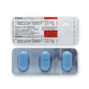 Valcivir 1000 Mg Blister Pack showing the Front face.