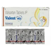 Valent 40 Tablet Box/Carton + Blister Pack showing the Front face.