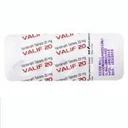 Valif 20 Mg Blister Pack showing the Front face.