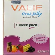 Valif Oral Jelly 20 Mg Box/Carton showing the Front face.