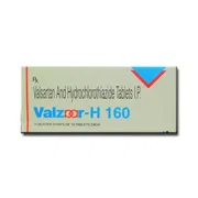 Valzaar-H 160 Tablet Box/Carton showing the Front face.