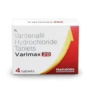 Varimax 20 Tablet Box/Carton showing the Front face.