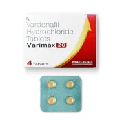 Varimax 20 Tablet Box/Carton + Blister Pack showing the Front face.