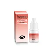 Vasozine 10 ml Box/Carton + Eye Drops Bottle showing the Front face.