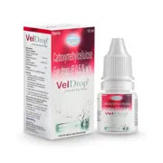 Veldrop 10 ml eye drops Eye Drops Bottle + Box/Carton showing the Front face.