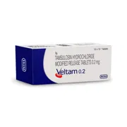 Veltam 0.2 Tablet MR Box/Carton showing the Front face.