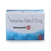 Ventocortil 20 Tablet Box/Carton showing the Front face.