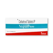 Vepan 500 Mg Tablet Box/Carton showing the Front face.