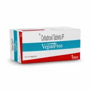 Vepan 500 Mg Tablet Box/Carton showing the Front face.