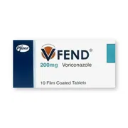 Vfend 200 Mg Tablet Box/Carton showing the Front face.