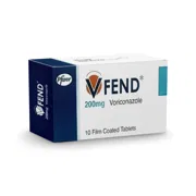 Vfend 200 Mg Tablet Box/Carton showing the Front face.