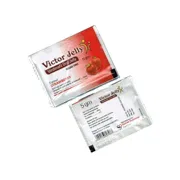 Victor Jelly Sachet showing the Front and Back face.