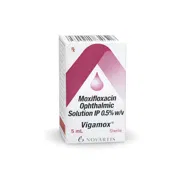 Vigamox Ophthalmic Solution Box/Carton showing the Front face
