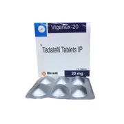 Viganex 20 Tablet Box/Carton + Blister Pack showing the Front face.