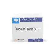 Viganex 20 Tablet Box/Carton showing the Front face.