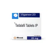 Viganex 20 Tablet Box/Carton showing the Front face.