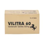 Vilitra 60 Mg Box/Carton showing the Front face.