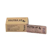 Vilitra 60 Mg Box/Carton + Blister Pack showing the Front face.
