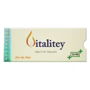 Vitalitey 25 Mg Box/Carton showing the Front face.