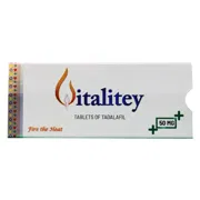 Vitalitey 50 Mg Box/Carton showing the Front face.