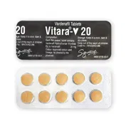 Vitara-V 20 Tablet Blister Pack showing the Front face.