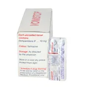 Vomistop 10 Mg Box/Carton + Blister Pack showing the Side and Back face.