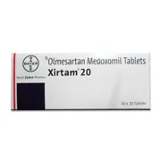 Xirtam 20 Tablet Box/Carton showing the Front face.