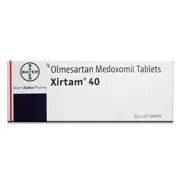 Xirtam 40 Tablet Box/Carton showing the Front face.
