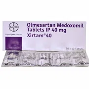 Xirtam 40 Tablet Box/Carton + Blister Pack showing the Front face.