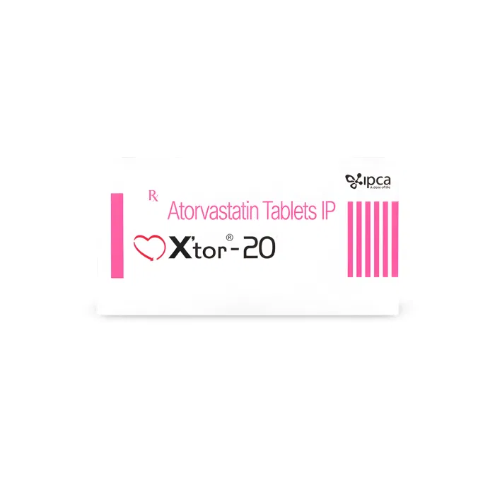 Xtor 20 Tablet Box/Carton showing the Front face