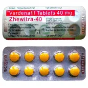 Zhewitra 40 Mg strip front view.