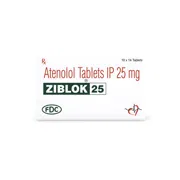 Ziblok 25 Tablet Box/Carton showing the Front face