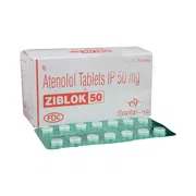 Ziblok 50 Tablet pack and strip front view.