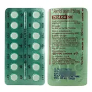 Ziblok 50 Tablet strip front and back view.
